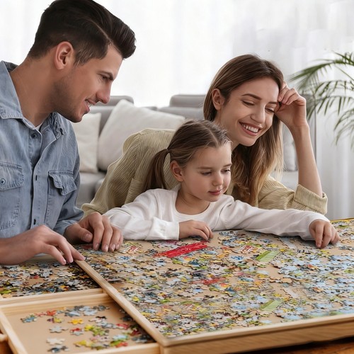 Wooden jigsaw puzzle board - puzzle,