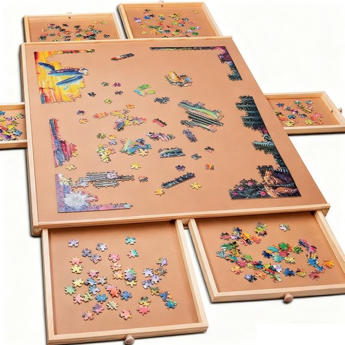 Wooden jigsaw puzzle - puzzle, board